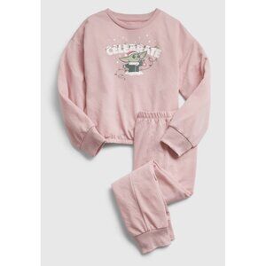 GAP Star Wars The Child Baby Yoda Pink Christmas Pajama Set for Girls Sz 4 NEW